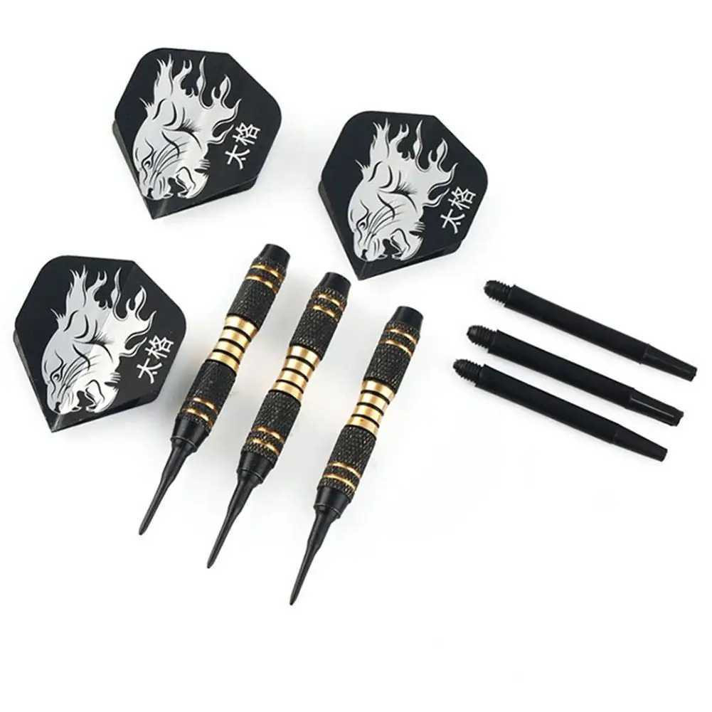 3pcs/Set Professional Black Darts 18g Safty Soft Darts Electronic Games Dartboard Soft For Indoor Tip Dardos Y240807