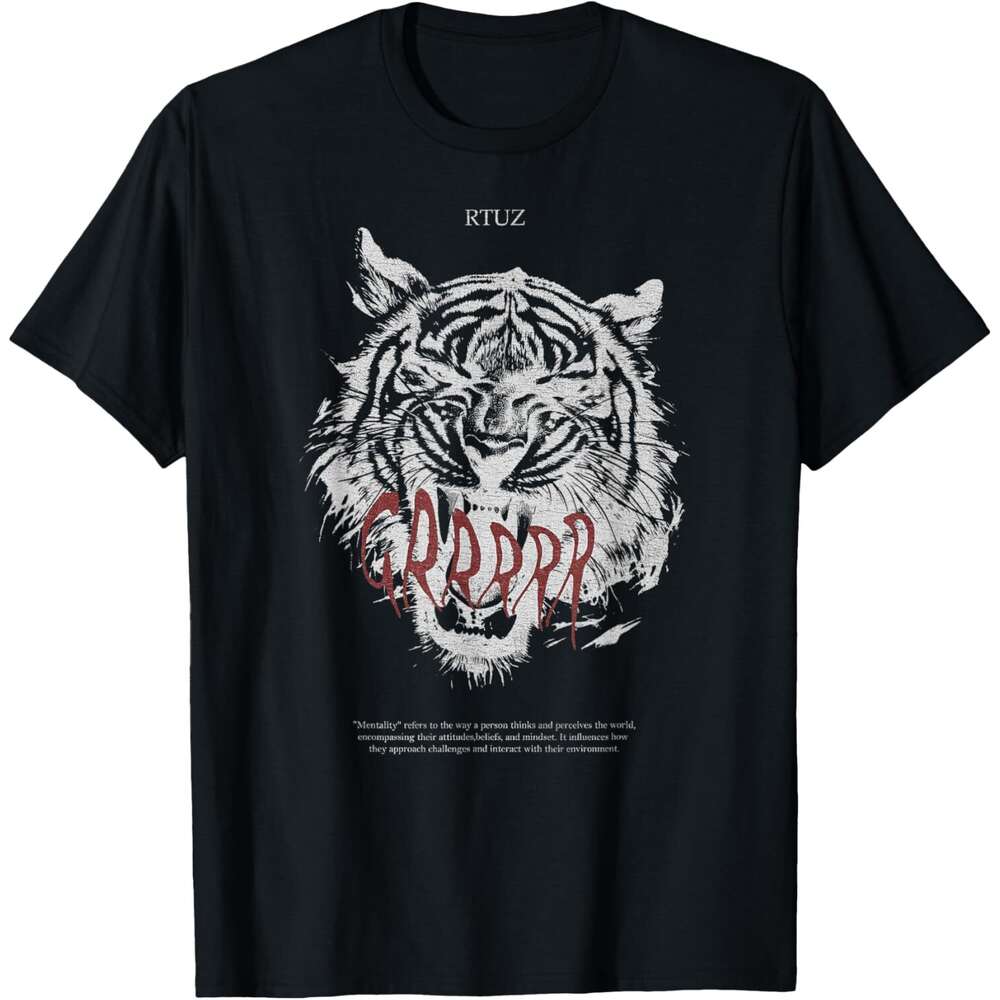 T shirt for Mens King of the Beasts Vintage Wild Cat Head Zoo Asian Tiger T-Shirt Shirts Tshirt Graphic Tee Casual Tops Clothes Short sleeve