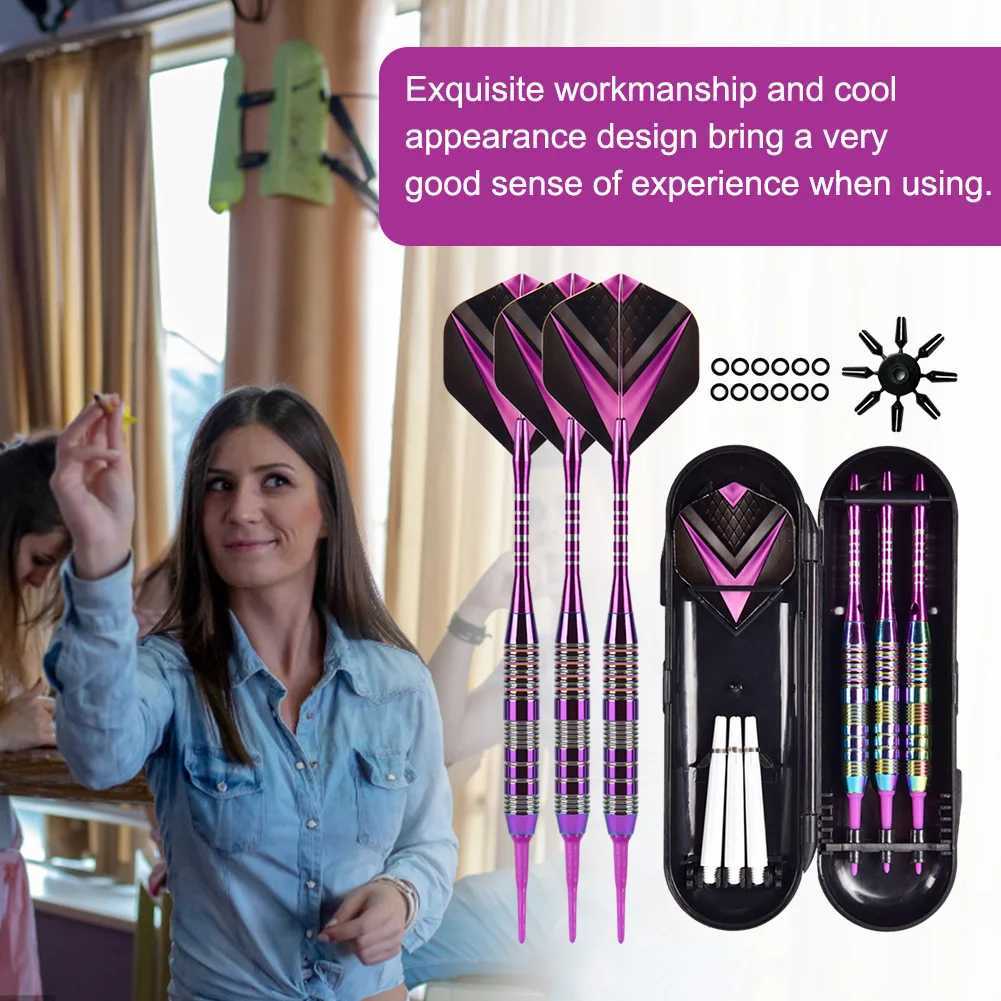 3Pcs Target Throwing Darts Set with Flight Protectors Soft Tip Darts Set Lightweight Darts Set for Dart Board Y240807