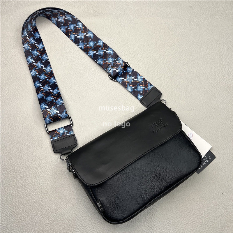 Fashion trend Crossbody bag Fashion brand men's shoulder bag casual ribbon diagonal men's and women's flip bag