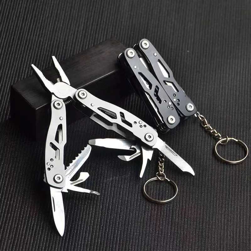 Outdoor mini folding multifunctional plywood clip keychain outdoor hiking tool pocket multi tool knife W240808