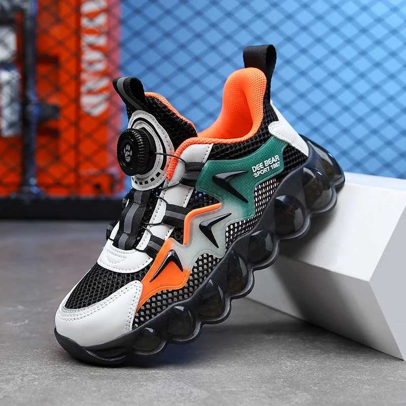 Flat shoes Luxury Boys Shoes Children Sneaker Fashion Platform Mesh Casual Sports Shoe Breathable Summer 2024 New Boy Sneaker H240805
