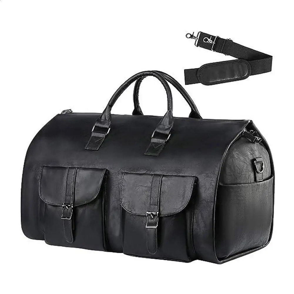 Garment Bag For Travel Convertible Carry On Duffel Men Waterproof PU Large Weekender 2 In 1 Suit Dress 240809