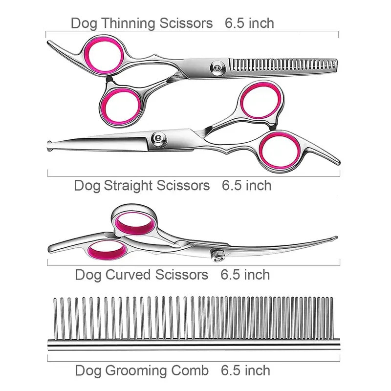 Premium Coated Dog Grooming Scissors with Safety Round Tips Professional Grade Kit for Precise and Safe Trimming 240808
