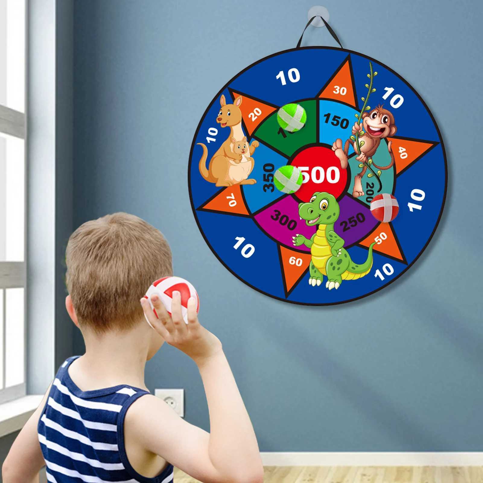 Children Dart Board Game Wall-mounted Sticky Ball Indoor Play Toy Home Family Entertainment Game For Kids Y240807