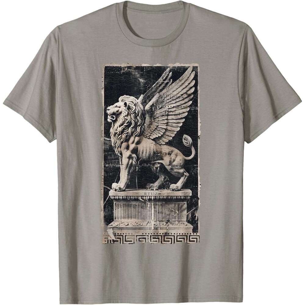 T shirt for Mens Mythic Griffins Vintage Lion Zoo Animal Wild Cat Lion Head Lion T-Shirt Shirts Tshirt Graphic Tee Casual Tops Clothes Short sleeve