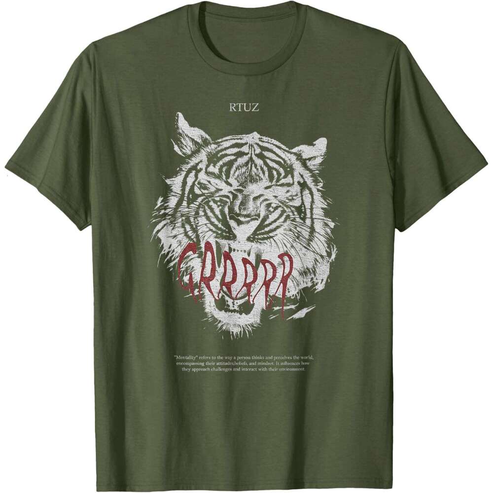 T shirt for Mens King of the Beasts Vintage Wild Cat Head Zoo Asian Tiger T-Shirt Shirts Tshirt Graphic Tee Casual Tops Clothes Short sleeve
