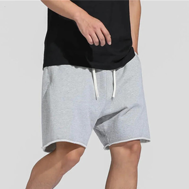 Mens Straight Leg Fitness Sports 5 Minutes Pants Mid-Waist Loose Fashion Basketball Shorts Running Casual Pants 240809