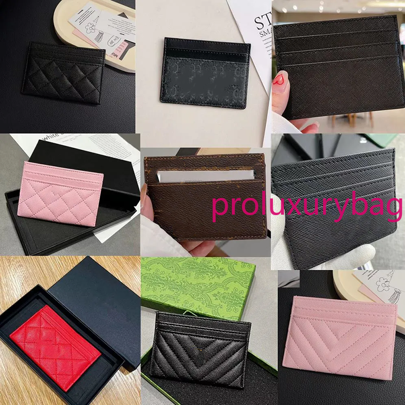 Designer Credit ID Card Holder Sheepskin Leather Wallet Money Bags Plaid Cardholder Case for Men Women Fashion Mini Cards Bag Coin Purse Wallets