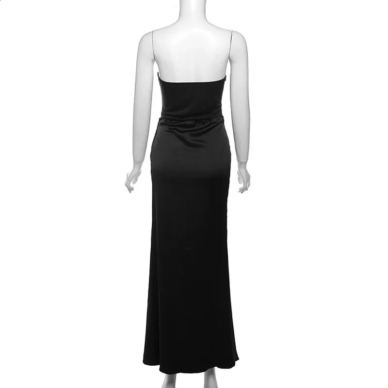 Strapless Backless Sexy Evening Party Maxi Long Dress Vestido for Women Autumn Winter Sleeveless Bodycon Dresses Outfits Gift 240814