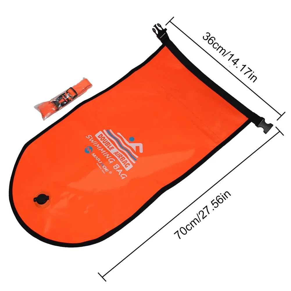 PVC swimming bucket dry bag 20L inflatable open bait towing floating waterproof double air water sports safety 240808