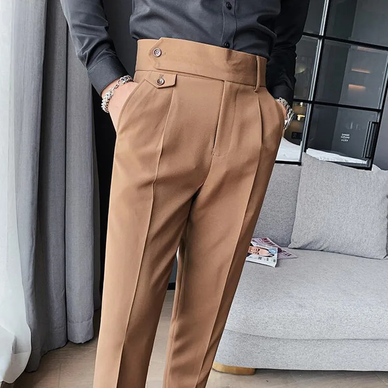 Spring Mens Set Pants Fashion Business Casual Slimming Dress Pants Mens Street Clothing Social Formal Pantalon Clothing 36 240822