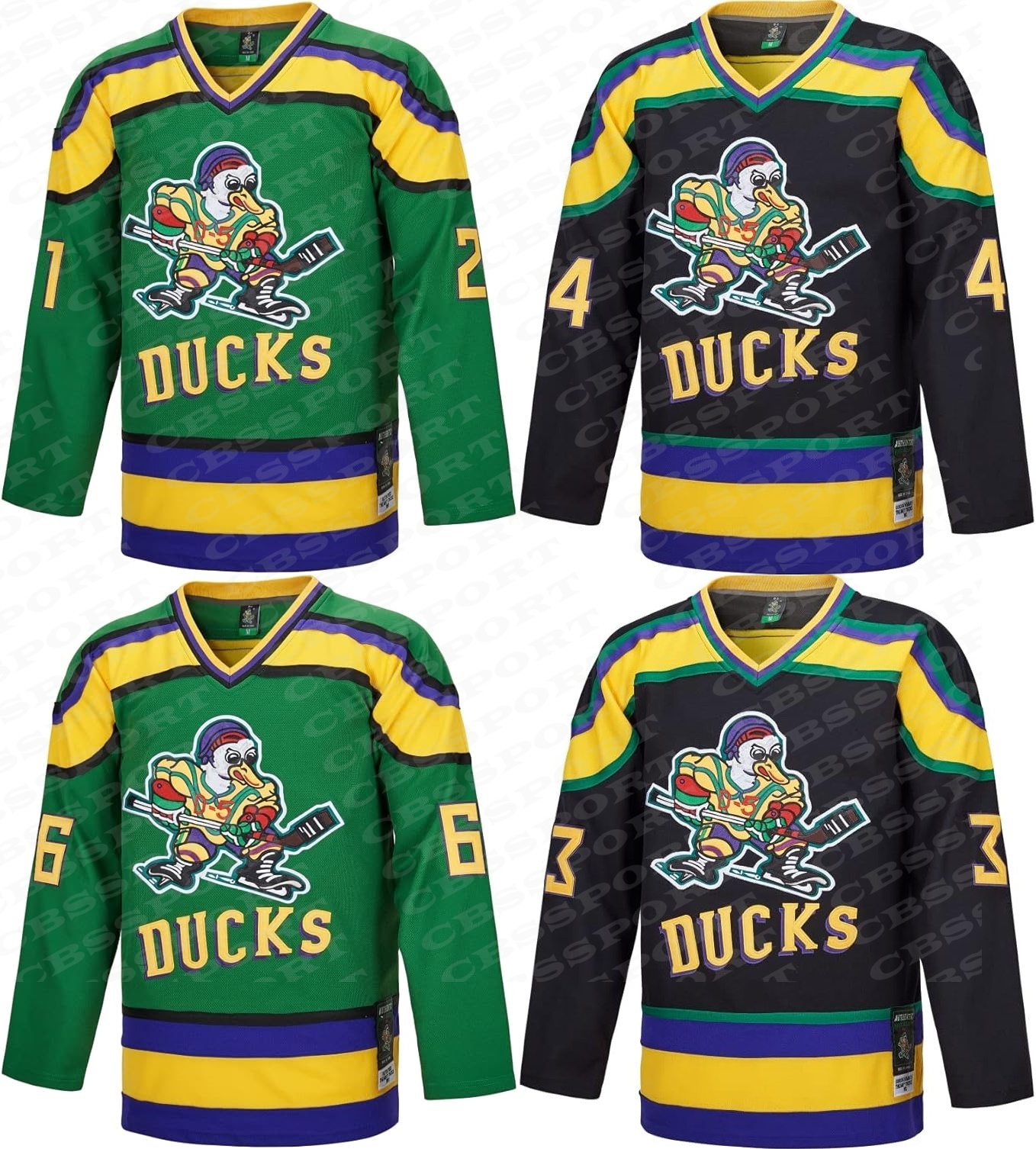Mighty Ducks Jersey 33 Goldberg 66 Bombay 96 Conway 99 Banks Jerseys Movie Ice Hockey Jersey for Mens Womens Youth