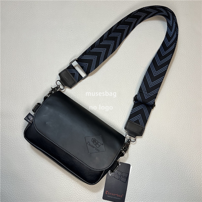 Fashion three box crossbody men's bag trend Japanese men's and women's ribbon shoulder bag casual striped backpack