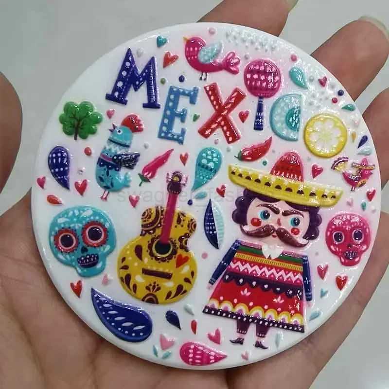 Mexico CANCUN Tourist Souvenirs Fridge Magnets Margaritaville Chichen Itza Magnetic Refrigerator Stickers Home Decoration GiftsXJ240809