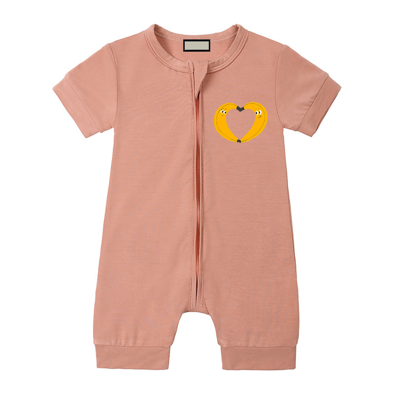 Rompers Luxury Kids Clothing Designer Jumpsuits Rompers Short Sleeve Casual Zipper Bodysuits Boys Girls Baby Bodysuit Children Outfits Cute Love PriY2