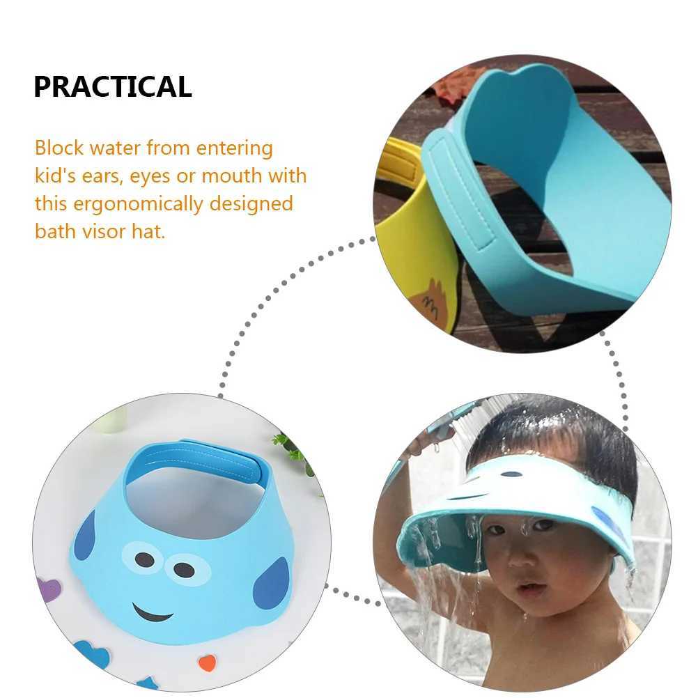2 childrens shampoo caps toddler shower caps baby shower liners and childrens product labelsW240717
