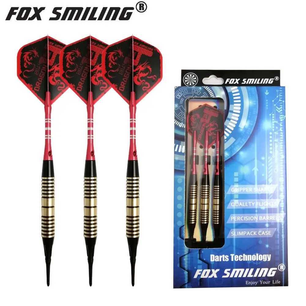 Fox Smiling Professional Electronic Soft Tip Brass Darts 18g Darts With Aluminum Alloy Shaft With 3PCS Flights 3PCS Shafts Y240807