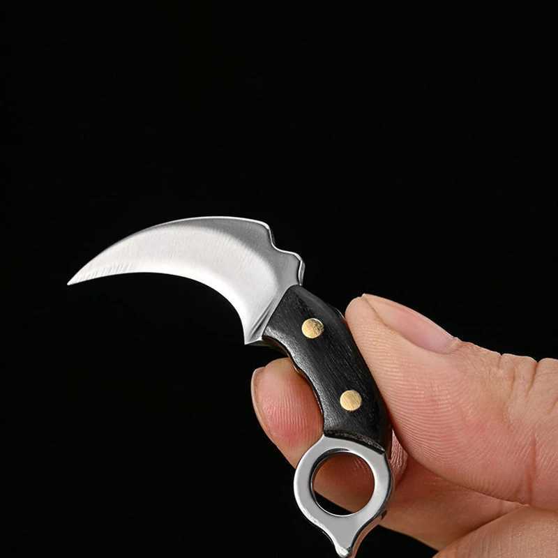 1 mini knife EDC stainless steel blade pocket keychain outdoor tool open quick pocket knife pendant gift accessory W240808