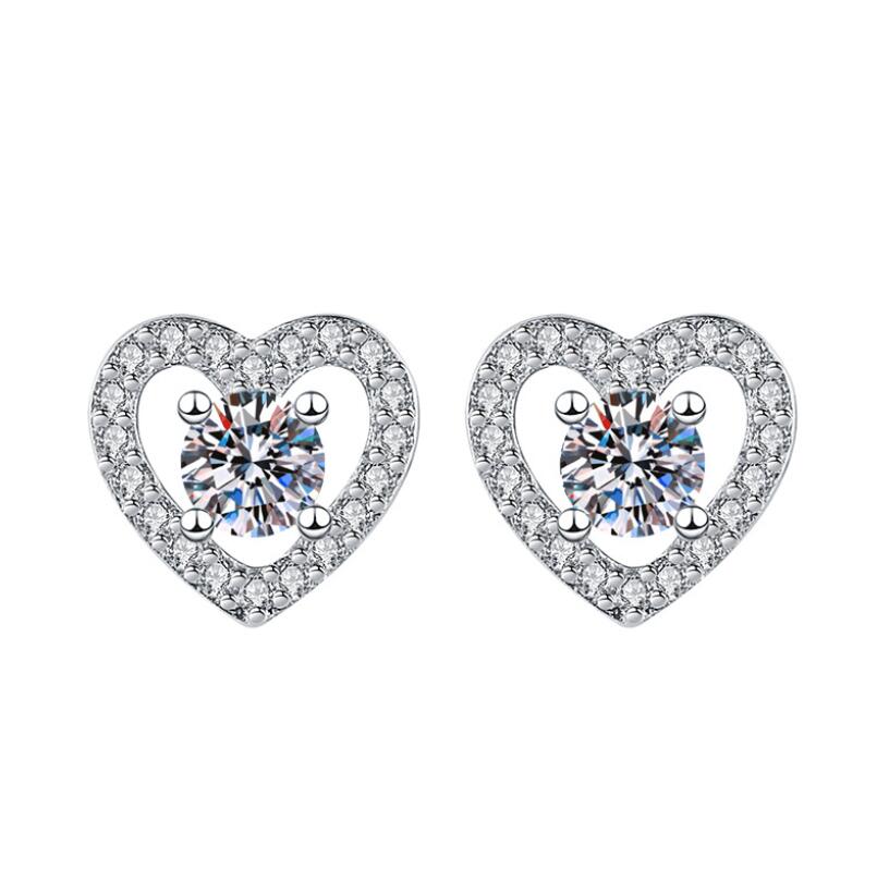 Sweet Sterg Sier Stud Earrings | Moissanite Dia Party Jewelry For Women