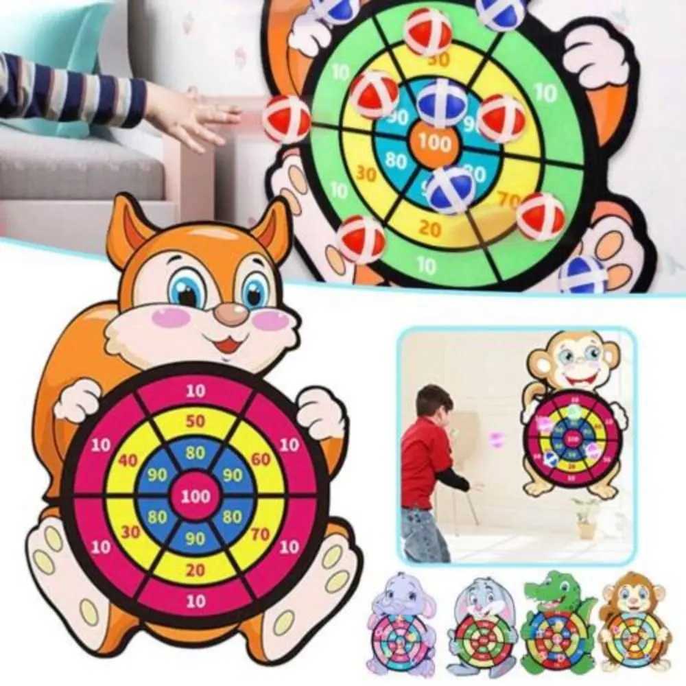 Children Education Cartoon Sports Accessories Elephant Arithmetic toy Dart Toy Sticky Ball Animal Dart Board Y240807
