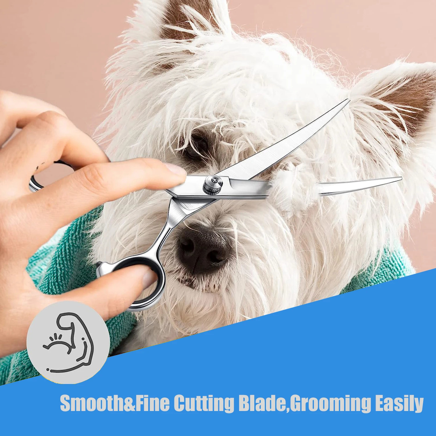 Pet Hair Scissors Grooming Stainless Steel Dog Scissors Pets Shears Animal Cutting Feet Ear Eye Hair Trimming 240808