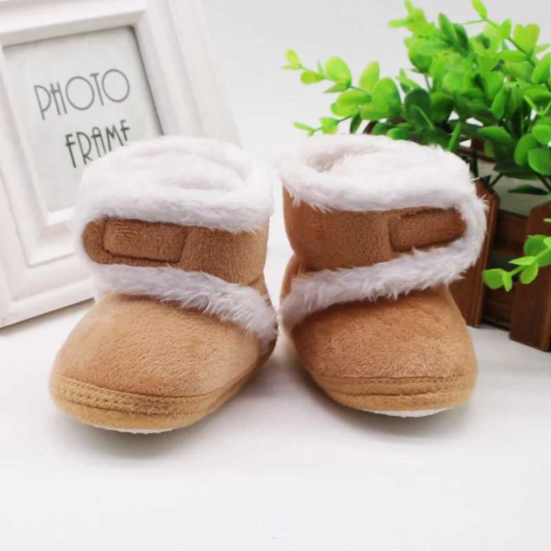 Baywell winter autumn baby fur snow boots warm shoes for young children and boys comfortable baby soft soled first pair of boots 0-15 months old M2408