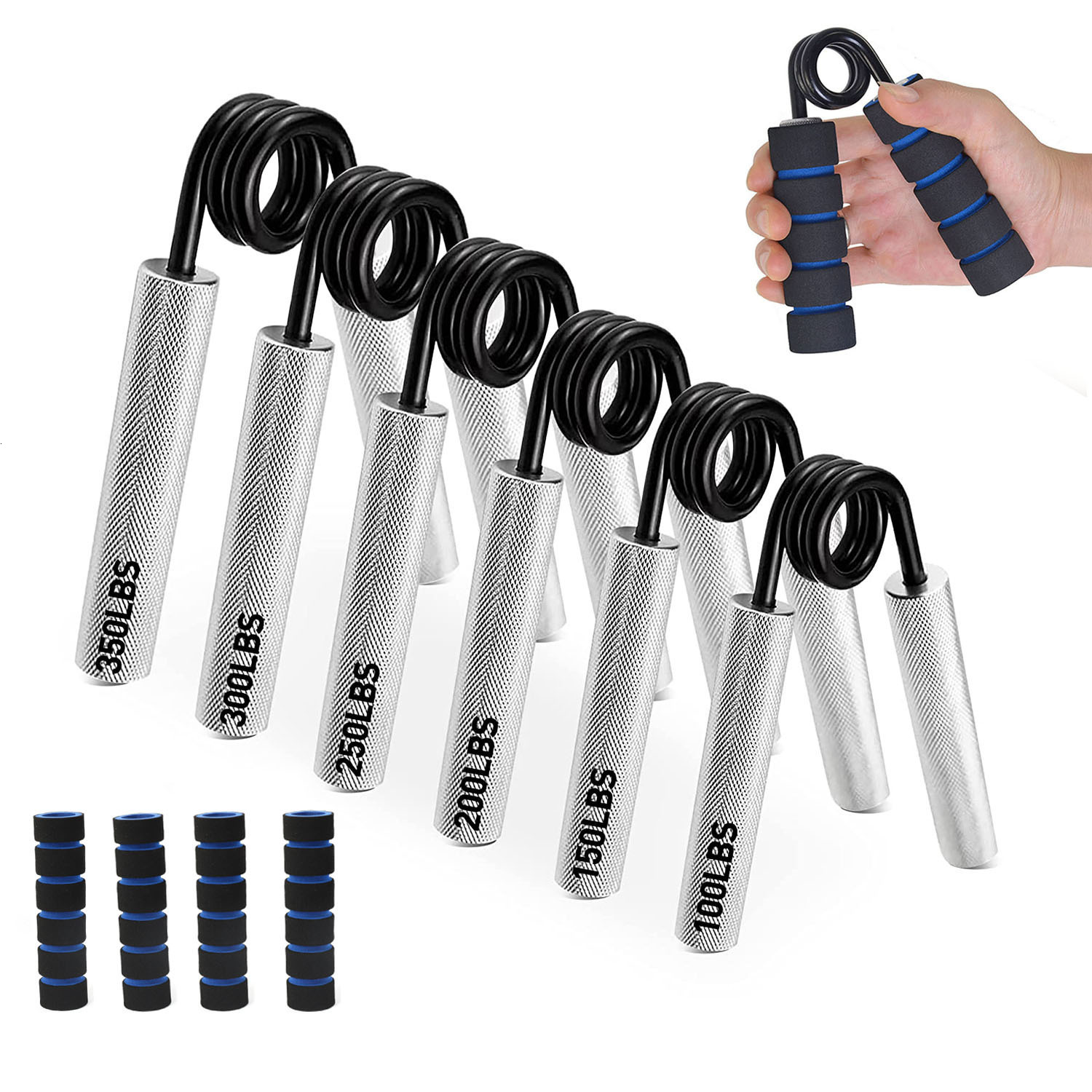 Hand Grips Metal Grip Strength Trainer 50-350LB Hand Gripper Exerciser Set Wrist Forearm Fitness Equipment Home Gy Hand Grip Strengthener 230530