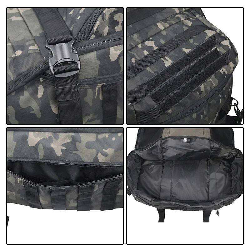 LQARMY 40L 60L 80L Mens Sports Fitness Bag Tactical Waterproof Backpack Molle Camping Travel 240808