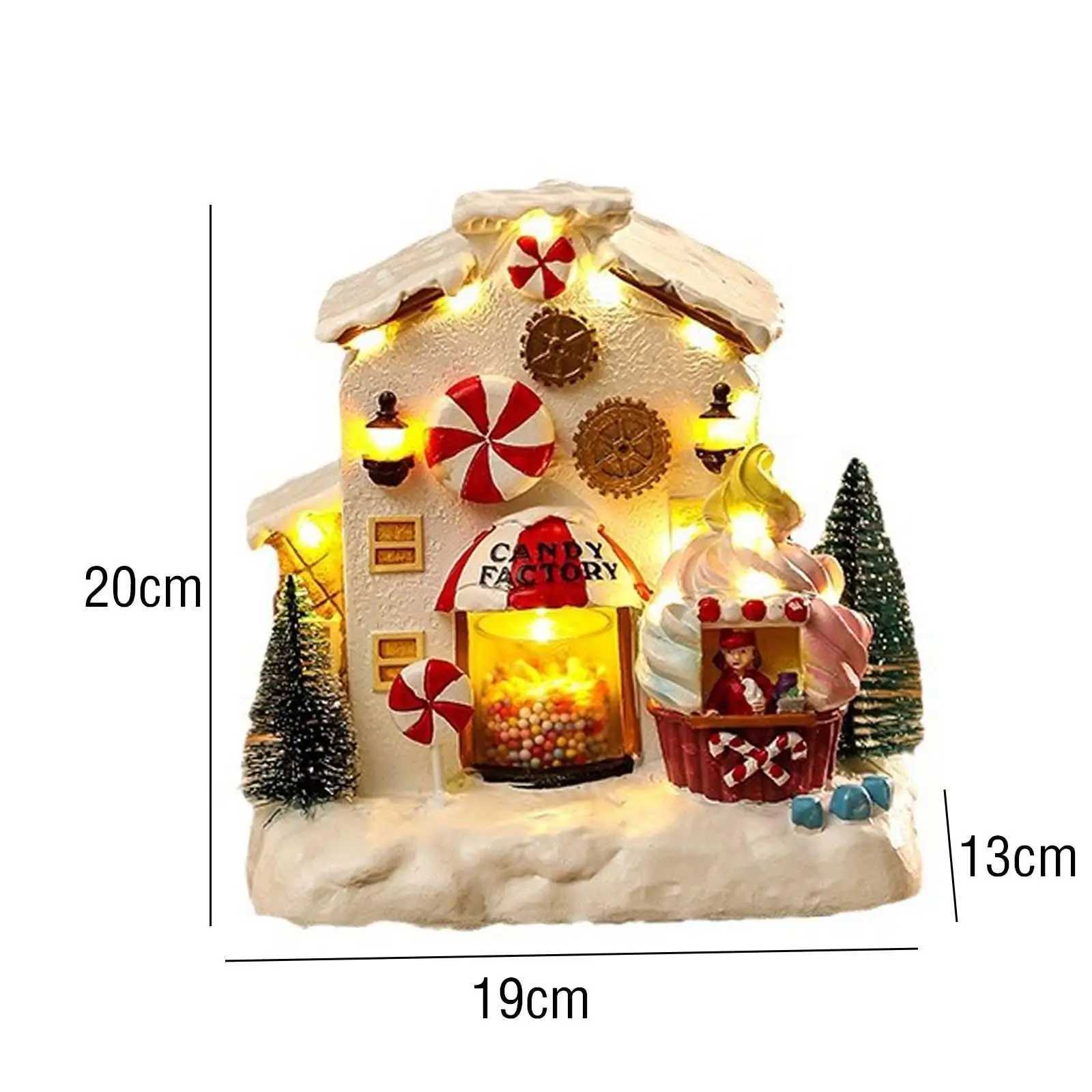 Christmas Villages Houses Ornament Boohelf Xmas Village Decoration Y240808