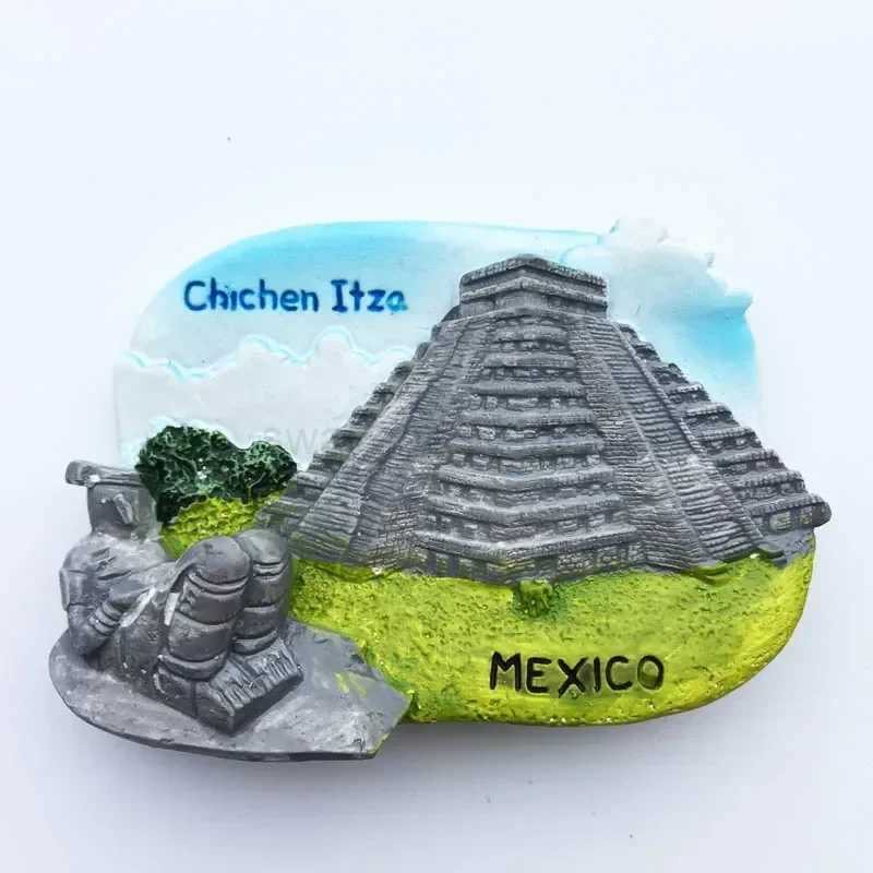 Mexico CANCUN Tourist Souvenirs Fridge Magnets Margaritaville Chichen Itza Magnetic Refrigerator Stickers Home Decoration GiftsXJ240809