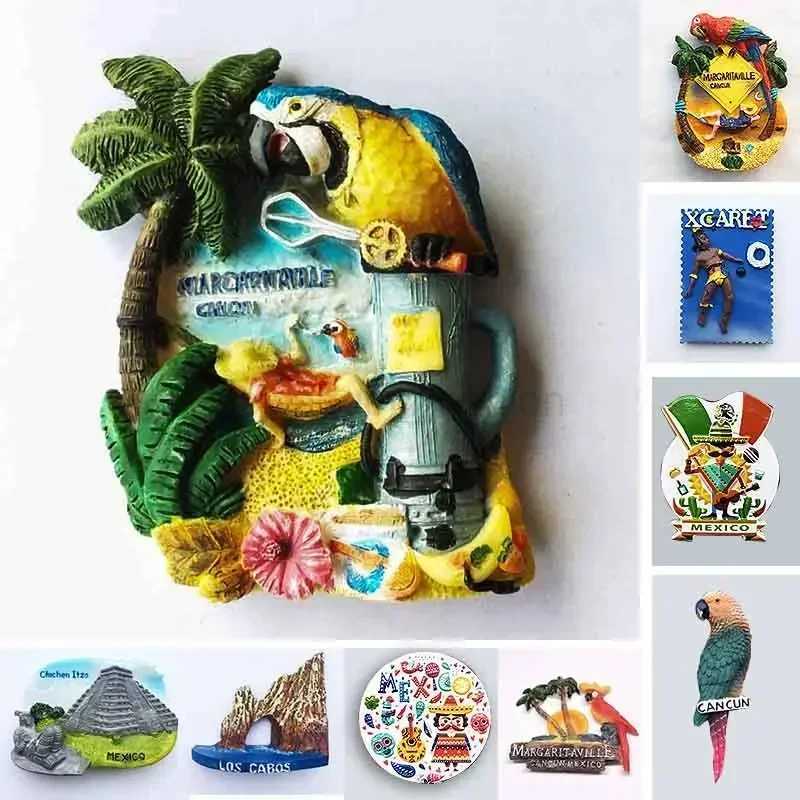 Mexico CANCUN Tourist Souvenirs Fridge Magnets Margaritaville Chichen Itza Magnetic Refrigerator Stickers Home Decoration GiftsXJ240809