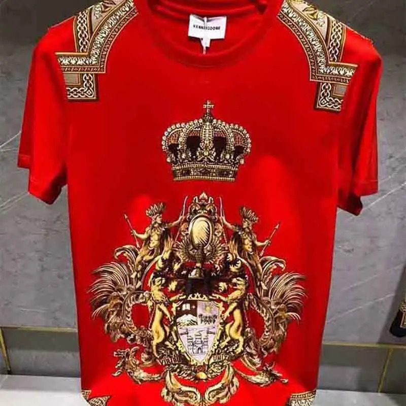 2024 European and American Summer Mens Round Neck Ultra Thin Short Sleeve T-shirt240808