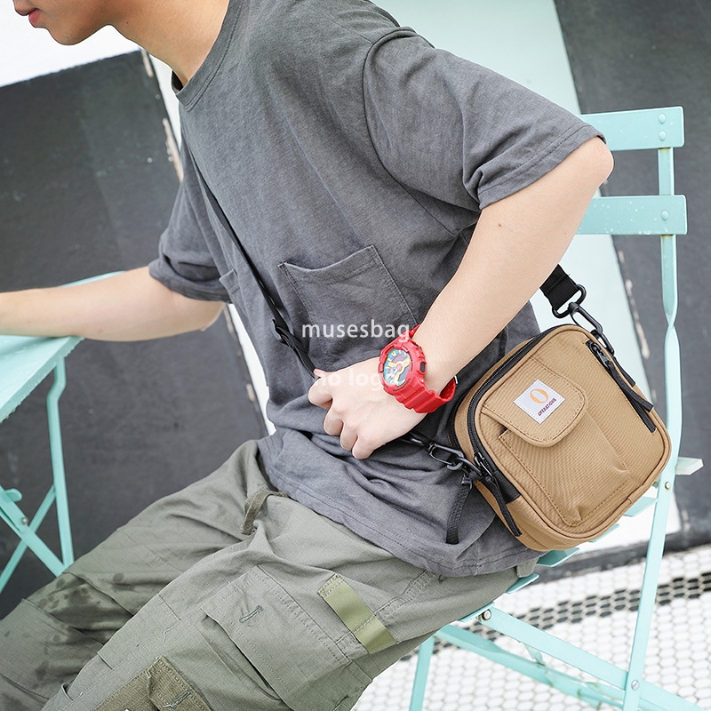 New small crossbody bag men's satchel casual shoulder bag fashion brand tooling wind small square bag hip hop bundy bag