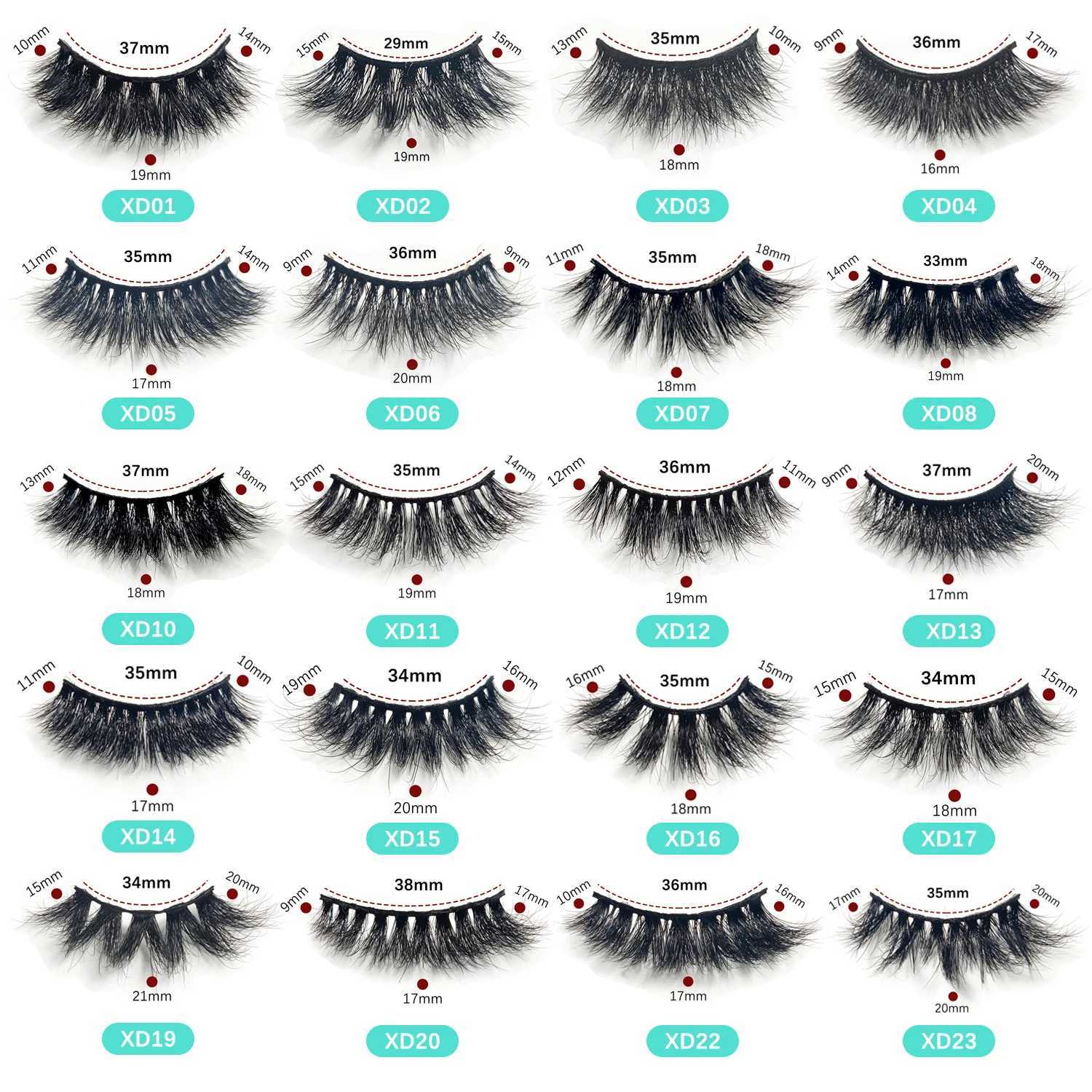 RED SIREN Mink lashes Cruelty Free 100% Real Mink Thick Natural Eyelashes 10mm-20mm Fake EyelashesM240806