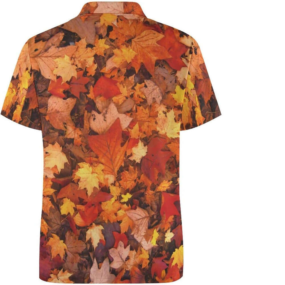 Fashion Mens Polo shirt Autumn Leaves Golf Shirts Athletic Fishing Short T-Shirt Summer Tennis Shirt Casual Tops White tops summer clothes