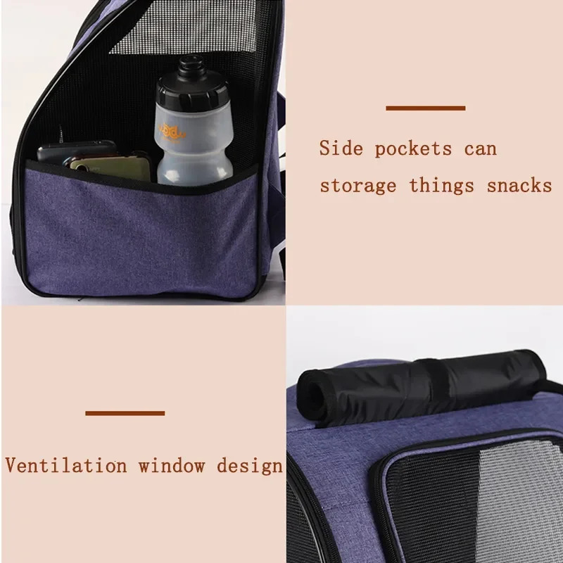Pet backpack large space breathable portable travel bag pet 240808