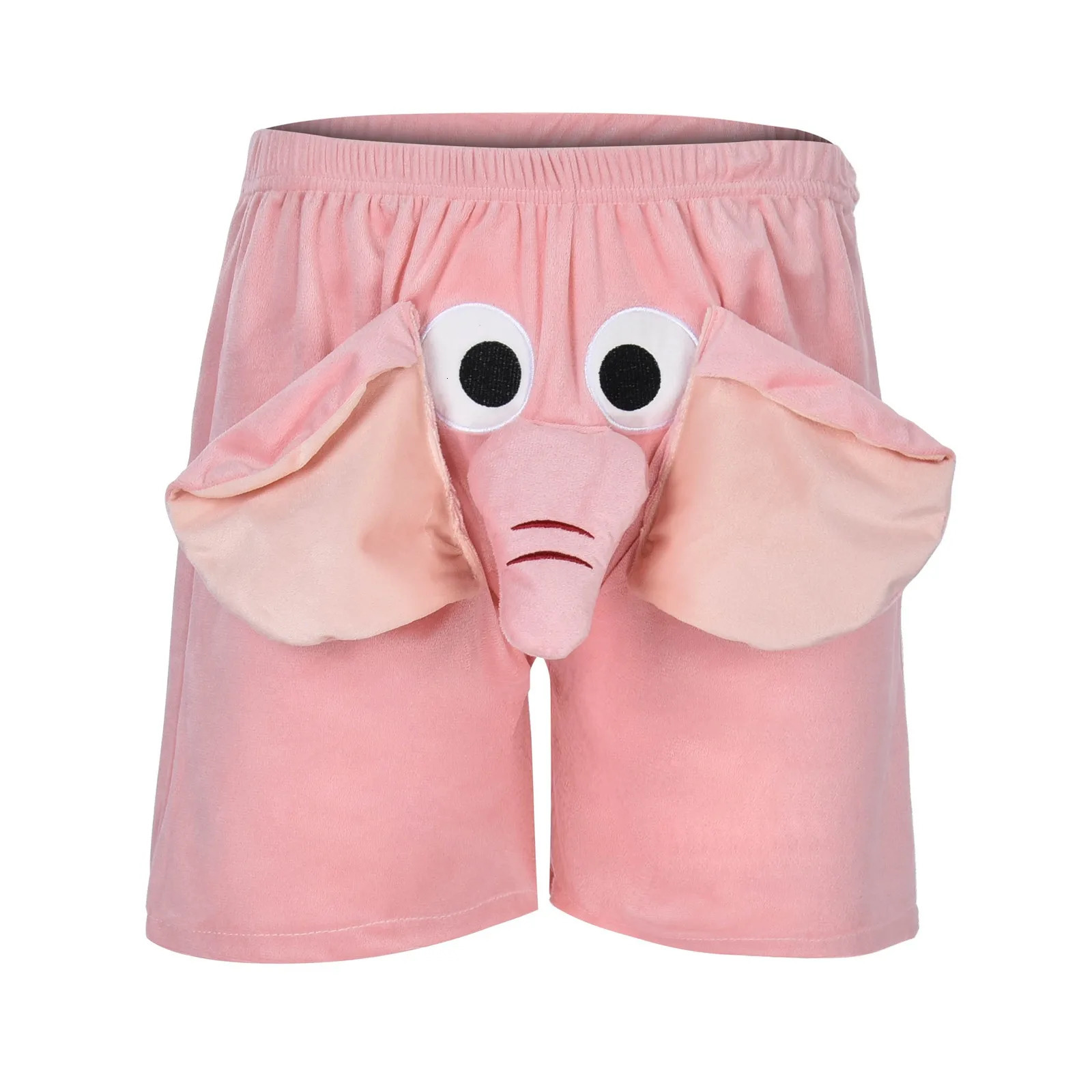 Animal Elephant Ear Trunk Mens Pyjamas Shorts Cartoon Boxers Novelty Plush Short Pant Humorous Underwear Prank Gifts Bottoms 240809