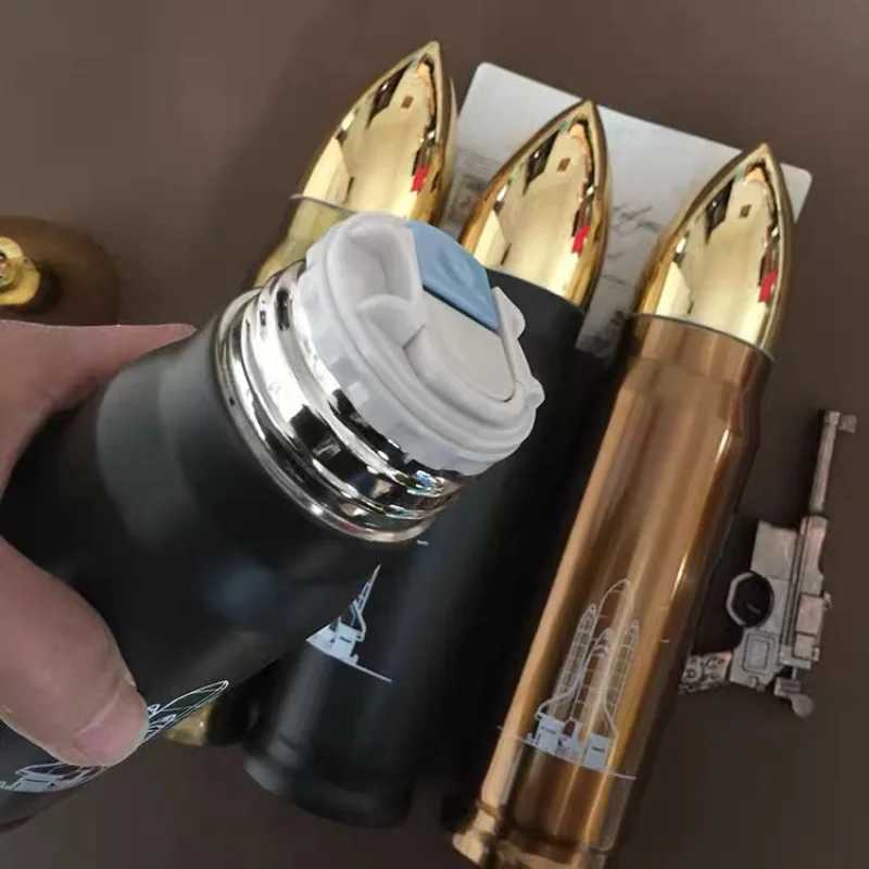 Bullet Thermos Vacuum Insulated Flasks 350ml 500ml 1000ml for Army Man Water Coffee Bottle Keep Hot Cold Double Wall Thermo CupCL240809
