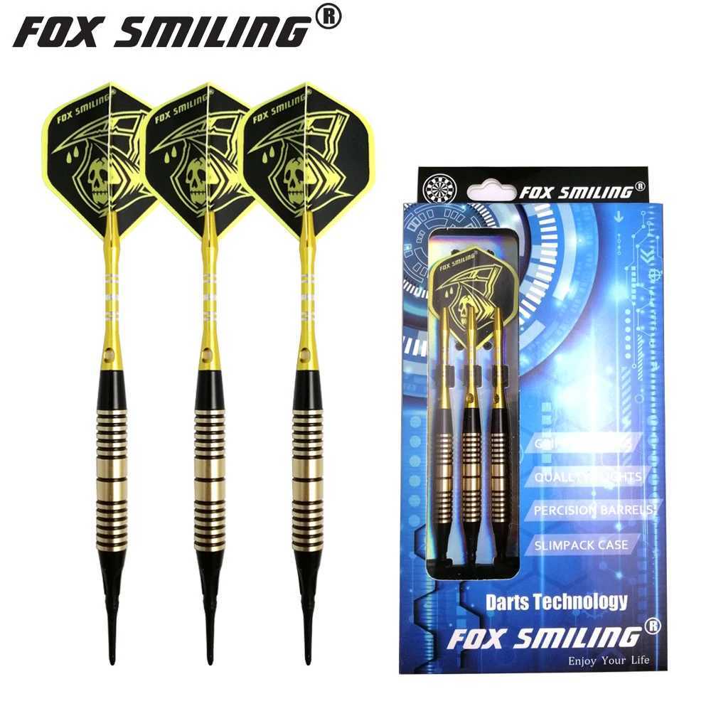 Fox Smiling Professional Electronic Soft Tip Brass Darts 18g Darts With Aluminum Alloy Shaft With 3PCS Flights 3PCS Shafts Y240807