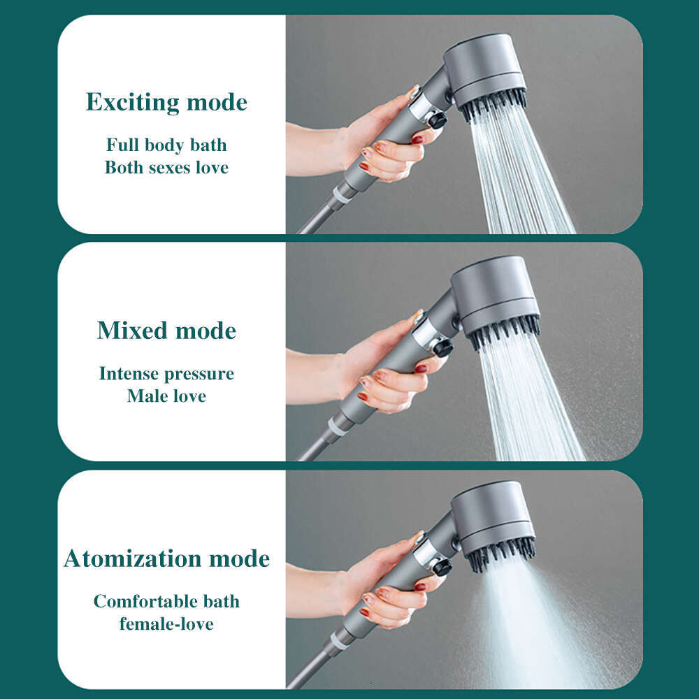 Massage And Skin Beauty Multifunctional High Pressure 3-Mode Handheld Shower Head Anti-Clog Nozzles