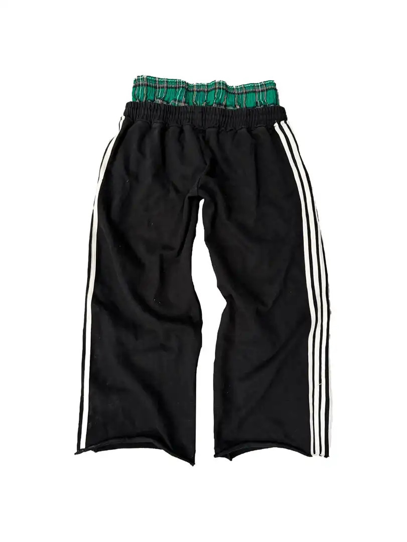 2024 Harajuku Fashion Simple Stripe Mens Casual Pants Retro Loose Y2K Wide Leg Hip Hop Sports 240808