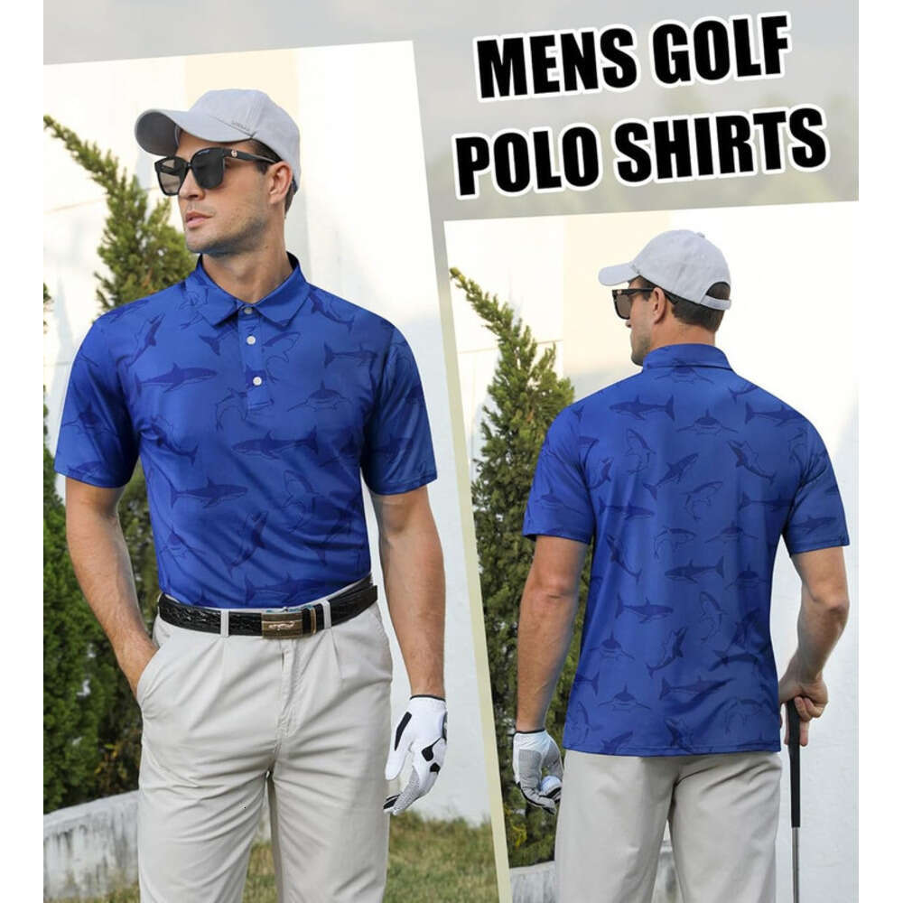 Mens Polo shirt Dry Fit Sleeve Moisture Wicking Performance Golf Tennis Shirt Polos shirts tshirt Casual tops summer clothes Short sleeve