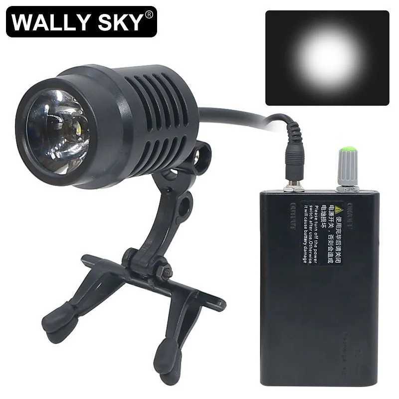 LED Dental Headlight 50000LUX White Light Color Head Lamp with Clip Rechargeable Lithium Battery ChargerCL240807