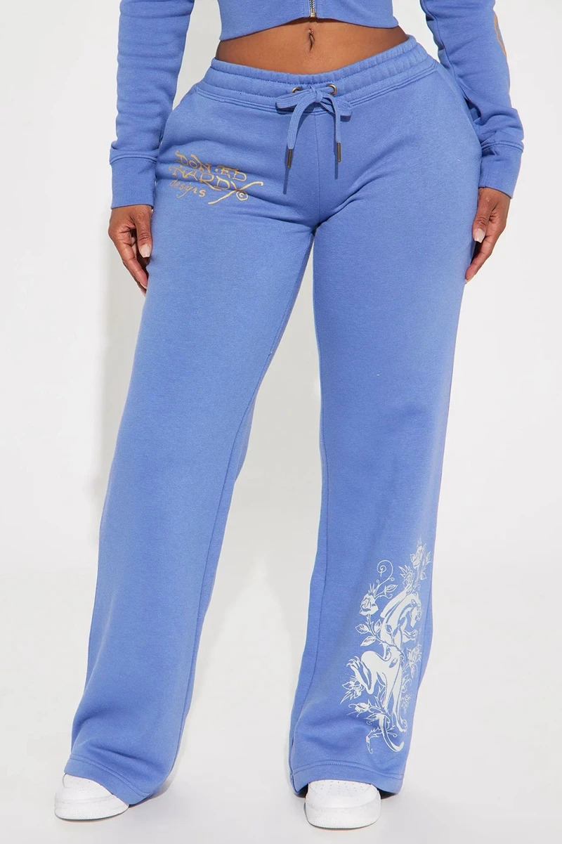 STYLISH LADY Cartoon Letter Printed 2 Piece Set Women Long Sleeve Hooded Jacket and Drawstring Pant Suits Fitness Tracksuit 240808
