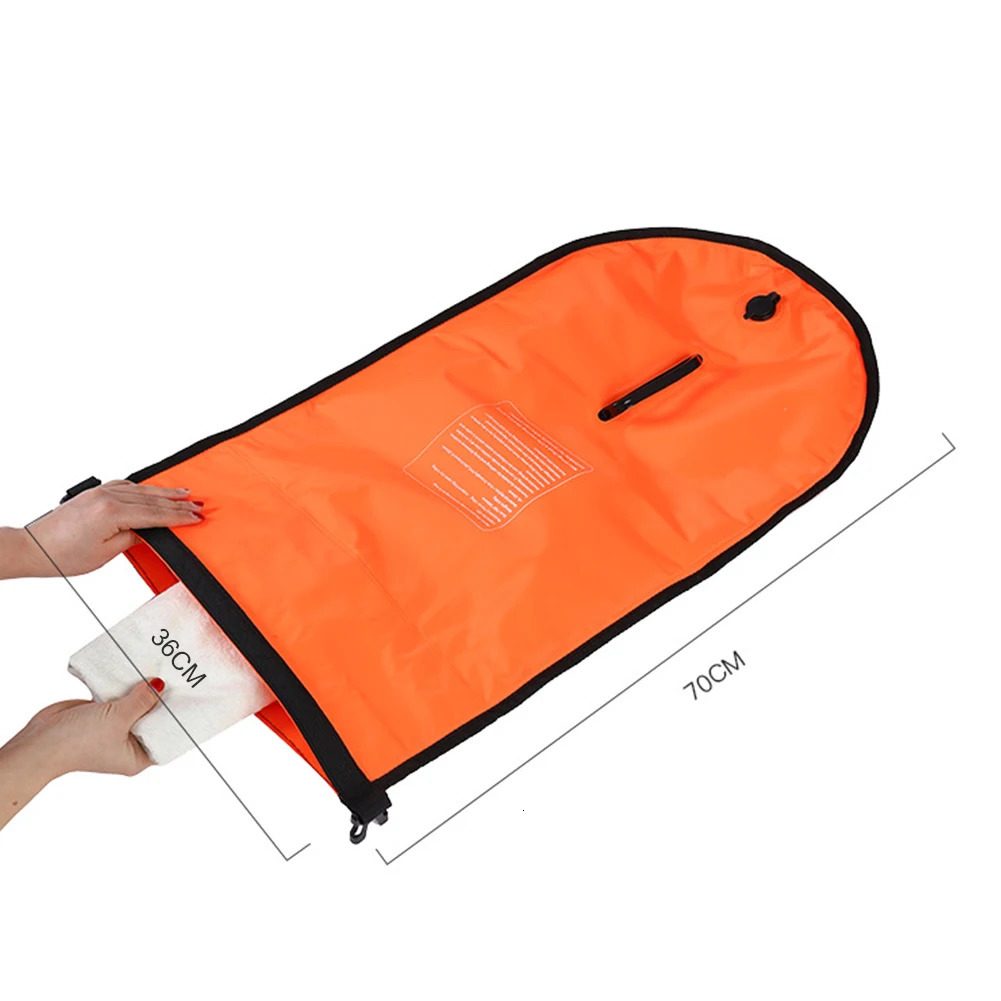 20L inflatable open swimming bait towing bag double air water sports lifesaving pool drying 240808