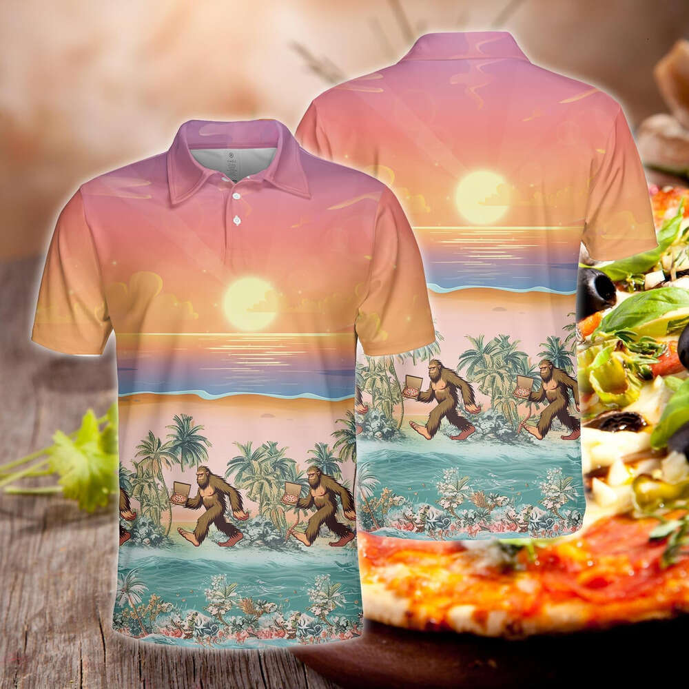 Mens Polo shirt for Men Pizza Mens Polo Shirt Short Sleeve Golf Shirts Dry Fit Casual Tennis T-shirt Polos shirts tshirt Casual tops summer clothes Sh