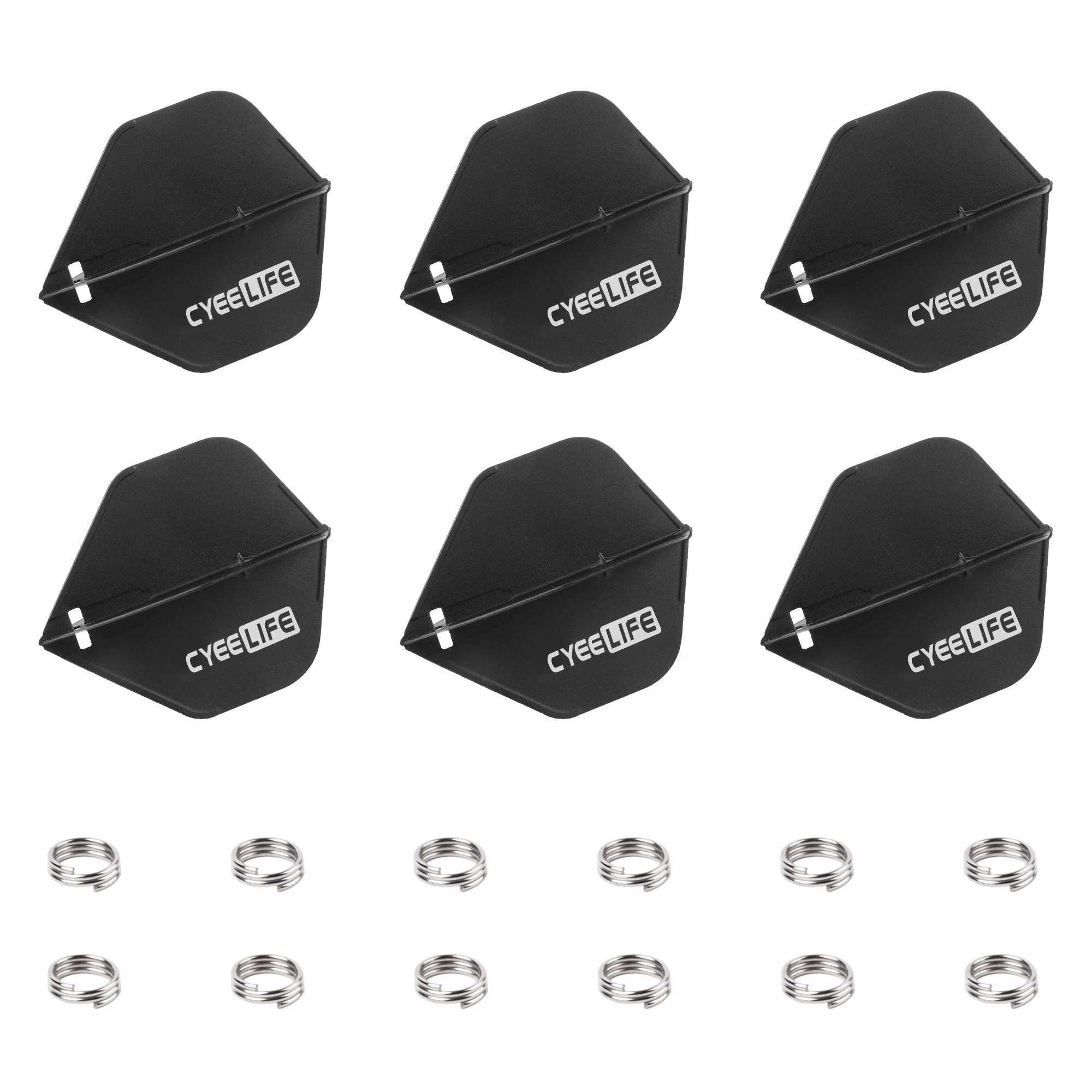 CyeeLife 6PCS Dart Flight Standard Shape regular Flight +12pcs Spring Dart Accessorie Set Durable Anti-Fal Y240807