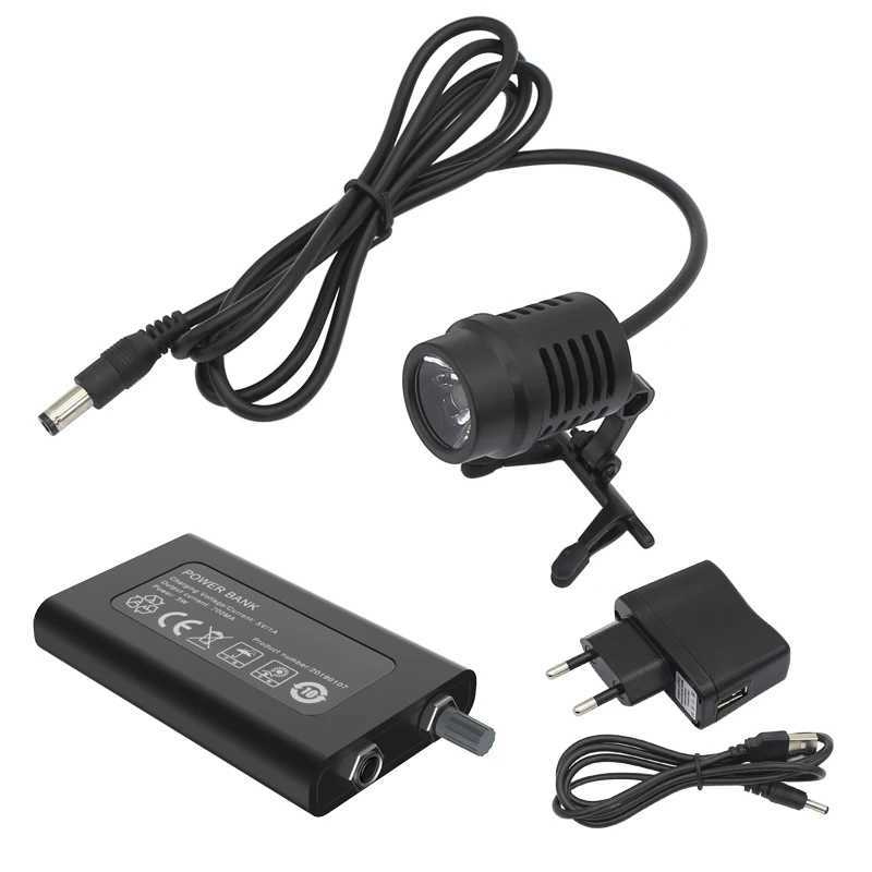 LED Dental Headlight 50000LUX White Light Color Head Lamp with Clip Rechargeable Lithium Battery ChargerCL240807