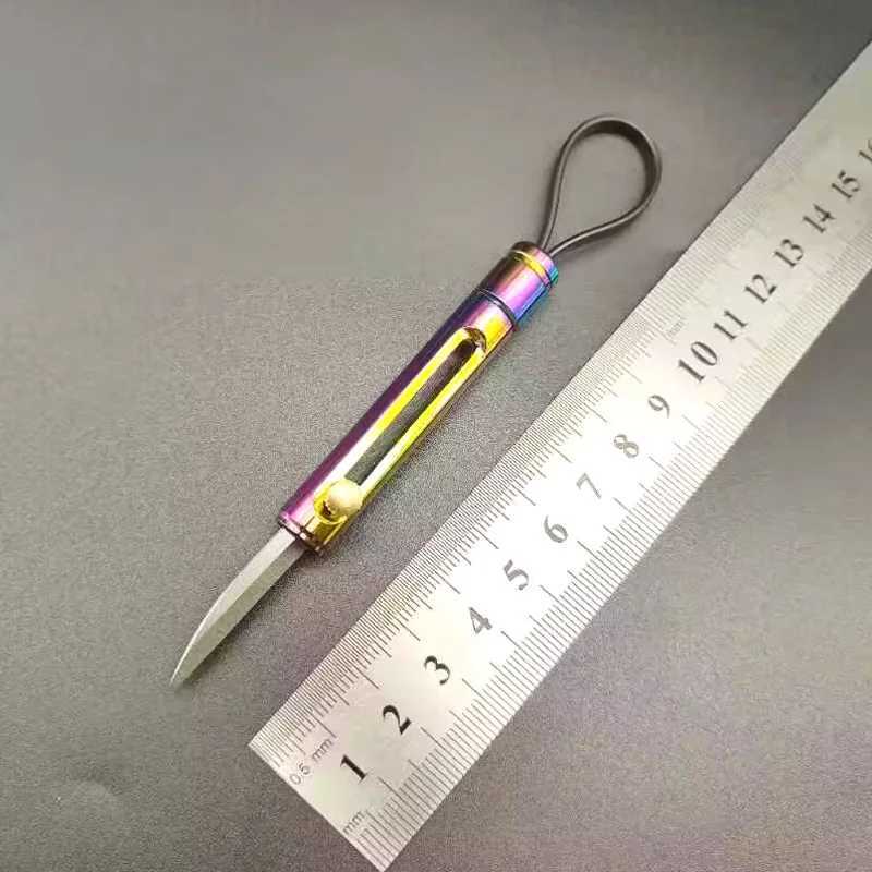 Mini Stainless Steel Quick Knife Portable Fruit Cutting Keychain Decorative Gift Knife Cutting Tool Outdoor Self Defense Creativity W240808